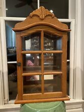 Vintage Wood and Glass Wall Curio Display Case Cabinet for sale  Shipping to South Africa