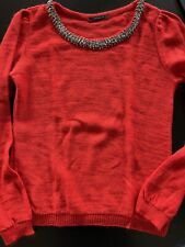 Adorable Pull Rouge Col Strass Promod Taille S/MTbe d'occasion  Montauban