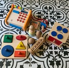 wooden Montessori baby and toddler toys, used for sale  Shipping to South Africa