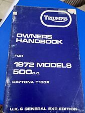 Instruction manual triumph for sale  HITCHIN