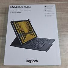 Funda Logitech Universal Folio teclado inalámbrico Bluetooth se adapta a tabletas iOS de 9-10 segunda mano  Embacar hacia Argentina