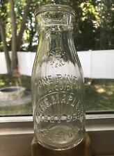 The Maples Perry Bros Sutton MA Embossed Pint Milk Bottle Mass, used for sale  Shipping to Canada