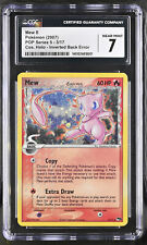 CGC 7 NM Mew 3/17 POP Series 5 2007 Cosmos Holo Inverted Back Error Pokemon Card, used for sale  Shipping to South Africa