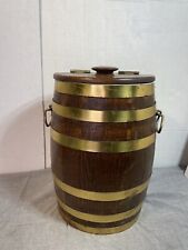 Usado, BARRIL DE CUBO DE HIELO GRANDE de colección roble barril vino whisky correas de latón vajilla segunda mano  Embacar hacia Argentina