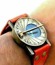 Relógio de pulso bússola bronze relógio de sol couro náutico steampunk comprar usado  Enviando para Brazil