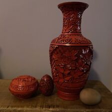 Chinese carved cinnabar for sale  CHESTERFIELD