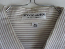 Camisa listrada Giorgio Armani LE COLLECTZIONI marrom branca com bolso 16,5X34,5 comprar usado  Enviando para Brazil
