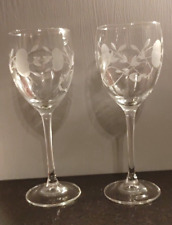 Beautiful pair etched for sale  PORT TALBOT