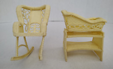 Barbie Vintage 1976 Faux Wicker Nursery Rocking Chair Bassinet Plastic Mattel for sale  Shipping to South Africa