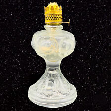 Vintage Art Glass Bulls Eye Clear Oil Lamp 7”T 3.5”W tweedehands  verschepen naar Netherlands