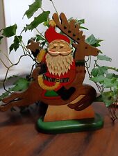 Wooden santa decoration for sale  BOLTON