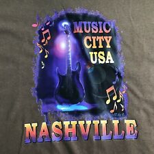 Camiseta anel fiado algodão Nashville marrom música cidade guitarra gráfica tamanho XL comprar usado  Enviando para Brazil