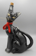 Vintage Borghini Lacrima Christi Black Cat Bottle With Original Whiskers Stopper, used for sale  Shipping to South Africa