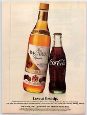 Coca-Cola Bacardi Rum LOVE AT FIRST SIP 1983 anúncio impresso 8"x 11" comprar usado  Enviando para Brazil