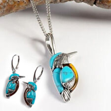 925 Silver Turquoise Bird Earrings Pendant Chain Necklace Wedding Party Jewelry till salu  Toimitus osoitteeseen Sweden