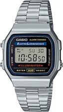 Reloj digital clásico Casio A168W-1, cronógrafo, alarma, día/fecha, iluminador, usado segunda mano  Embacar hacia Argentina