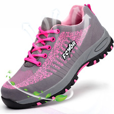Botas de trabalho femininas rosa sapatos de segurança biqueira de aço antiderrapante sapatos de trabalho ao ar livre comprar usado  Enviando para Brazil