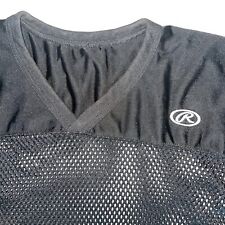 Camiseta deportiva de fútbol americano manga corta de malla de red de pesca de los años 90 de Rawlings Athletics 2XL NEGRA segunda mano  Embacar hacia Argentina