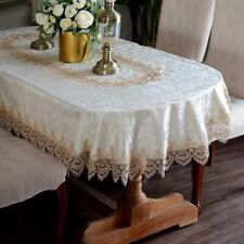 Mesa de encaje bordada ovalada tela de café cubierta de escritorio para decoración de mesa de comedor, usado segunda mano  Embacar hacia Argentina