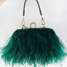 Bolsa de mão feminina de luxo de penas de avestruz corrente de metal bolsa de mão para noite comprar usado  Enviando para Brazil