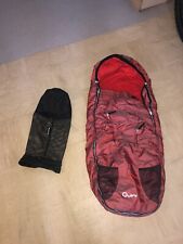 quinny footmuff think warm towelling Sleeping bag cosy toes red Rolls In To Bag, used for sale  HENGOED
