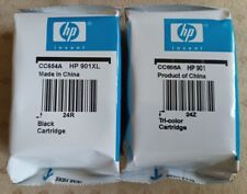Oryginalne kolorowe wkłady atramentowe HP 901XL CC654AE czarne + HP 901 CC656AE, używany na sprzedaż  PL