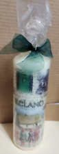 Vela de pilar cilíndrico de recuerdo de Irlanda 7,5" de alto aroma hecha en Dublín segunda mano  Embacar hacia Mexico