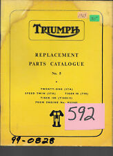 Triumph Twenty One 3TA , Speed Twin 5TA Tiger T90 T100 Parts Catalogue #5 #592 for sale  Shipping to United Kingdom