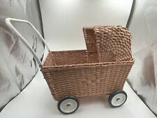 Olli Ella Strolley Wicker Baby Carriage Stroller Buggy Pram Basket Rose Pink, used for sale  Shipping to South Africa
