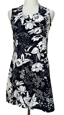 Mini vestido Revival preto e branco estampa floral tamanho 10 retrô chique festa diversão comprar usado  Enviando para Brazil