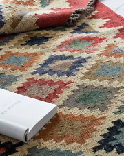 Tapete Kilim lã juta corredor tecido à mão tapete vintage tapetes de área orientais antigos comprar usado  Enviando para Brazil