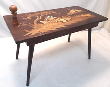 Vintage WOODEN & BONE INLAY Stand Coffee Table Handmade LOVERS 1960s #5 for sale  Shipping to South Africa