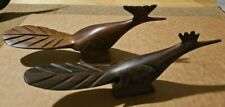 Vintage 2 Desert Roadrunners Birds Ironwood Hand Carved Figurines Southwest Art for sale  Shipping to South Africa