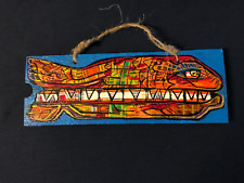 Original Art ORIGINAL Street Outsider FOLK ART  Recycled 10 " WOOD Sign + Card, used for sale  Shipping to South Africa