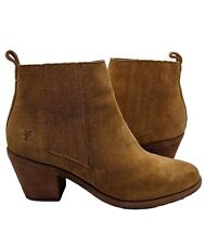 Botas al tobillo Frye Alton Chelsea de gamuza para mujer talla 6 B brandy con cremallera interior segunda mano  Embacar hacia Argentina