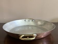 VTG Dehillerin 13.5" Copper Paella Pan Gratin Tin Lining Brass Handle France for sale  Shipping to South Africa