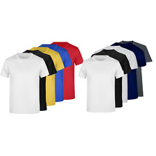 Men 5 Pack T-Shirts Plain 100% Cotton Regular Crew Neck Short Sleeve Size S-2XL for sale  Shipping to South Africa