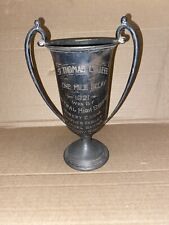 Antiguo trofeo de atletismo de 1 milla Dieges & Clust 1921 chapado en plata 2121 segunda mano  Embacar hacia Argentina