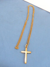 VINTAGE GOLD FILLED CROSS PENDANT AND CHAIN NECKLACE 25" CROSS NECKLACE for sale  Shipping to South Africa