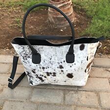 Western hand bag real cowhide hair on leather tote bag top handle bag, used for sale  Shipping to South Africa