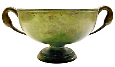 Vintage Swan Handled Hand Decorated Faux Verdigris Pedestal Centerpiece Bowl for sale  Shipping to South Africa