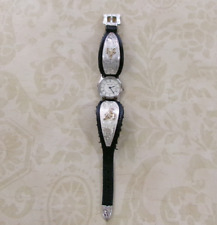 Relógio feminino Montana Silversmith prata ouro barril corrida pulseira de couro funciona, usado comprar usado  Enviando para Brazil