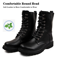 Mens Real Leather Boots Lace Up Army Combat Patrol Boot Cadet Military Security for sale  Shipping to South Africa