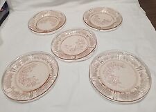 Conjunto de 5 lanches/pratos de vidro rosa federal depressão Sharon repolho rosa 6", usado comprar usado  Enviando para Brazil