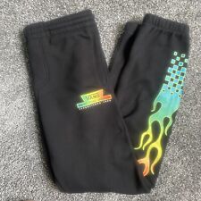 Calça de moletom Vans masculina grande brilho chama fora da parede preta bolsos multicoloridos comprar usado  Enviando para Brazil