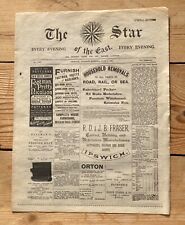 JORNAL ANTIGO DE 1891 A ESTRELA DO LESTE IPSWICH 6/09/1891 PAPEL ANTIGO SUFFOLK comprar usado  Enviando para Brazil