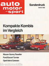 Opel Astra Caravan Test ams 1992 Escort Turnier Nissan Sunny Traveller  comprar usado  Enviando para Brazil