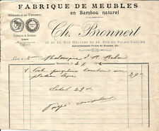 Bordeaux facture 1902.bronnert d'occasion  Villenave-d'Ornon