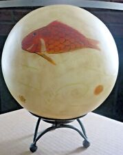 Ostrich Egg Koi & Shrimp Hand Painted Decorated Large with Metal Display Stand for sale  Shipping to South Africa