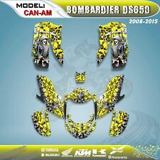ATV Graphics Kits Decals Stickers Reaper Yellow  Can Am Bombardier DS650 2008-15, used for sale  Shipping to South Africa